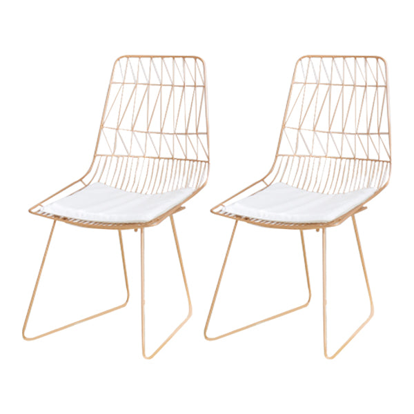 Contemporary Style Cross Back Chair Metal Dining Chair for Indoor