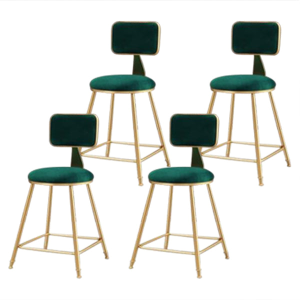 Nordic Glam Bar Stool Round Counter Bar Stool with Metal Legs for Home