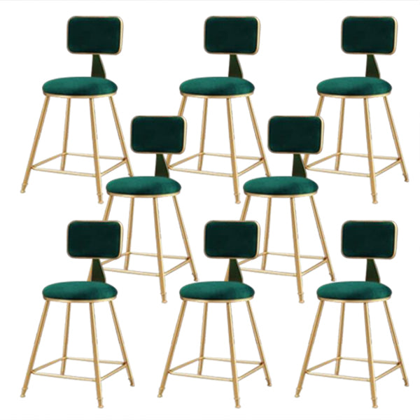 Nordic Glam Bar Stool Round Counter Bar Stool with Metal Legs for Home
