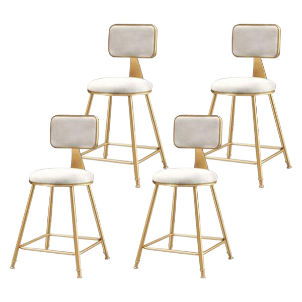 Nordic Glam Bar Stool Round Counter Bar Stool with Metal Legs for Home