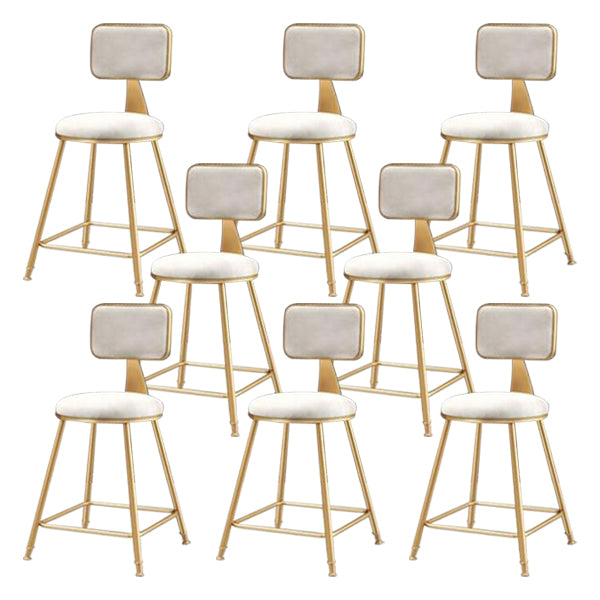 Nordic Glam Bar Stool Round Counter Bar Stool with Metal Legs for Home