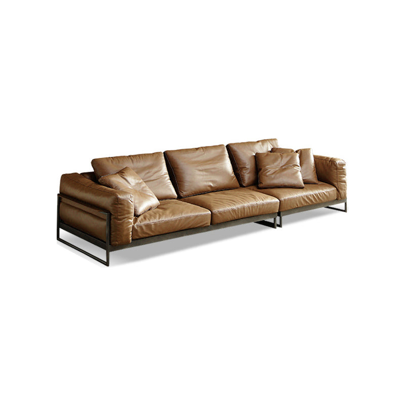 Square Arm Sofa Modern Sofa 38.58" D x 34.64" H Sofa with Pillow