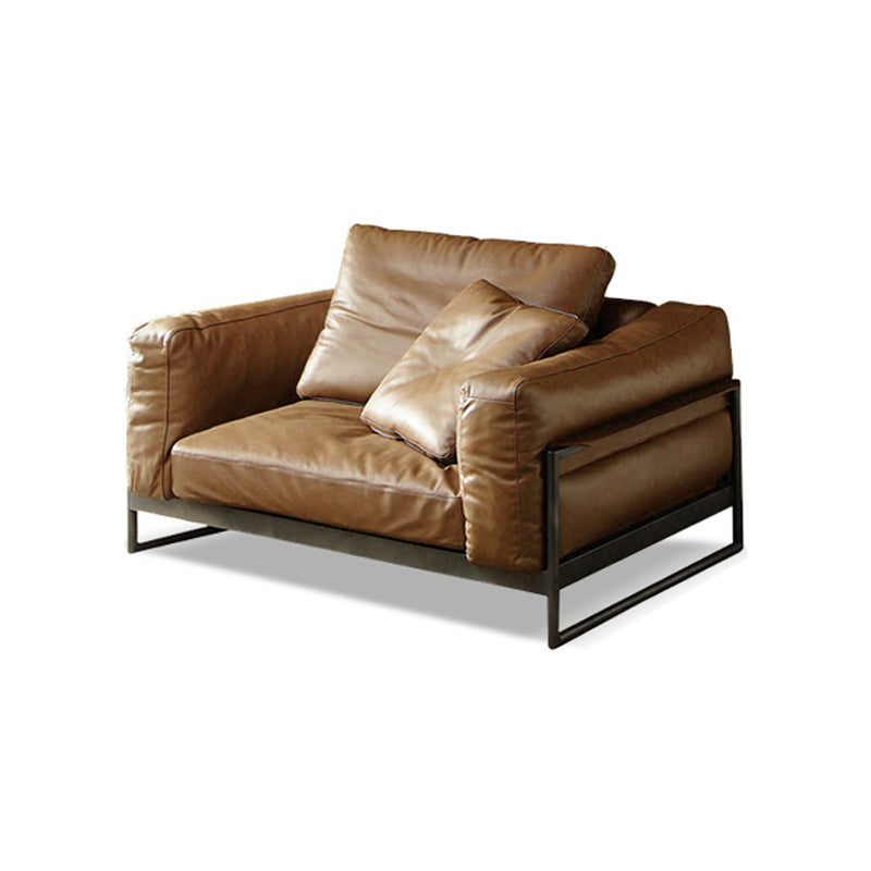Square Arm Sofa Modern Sofa 38.58" D x 34.64" H Sofa with Pillow