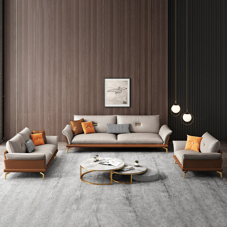 Modern Cushions Sofa 37.40" D x 34.64" H Flared Arm Sofa for Living Room