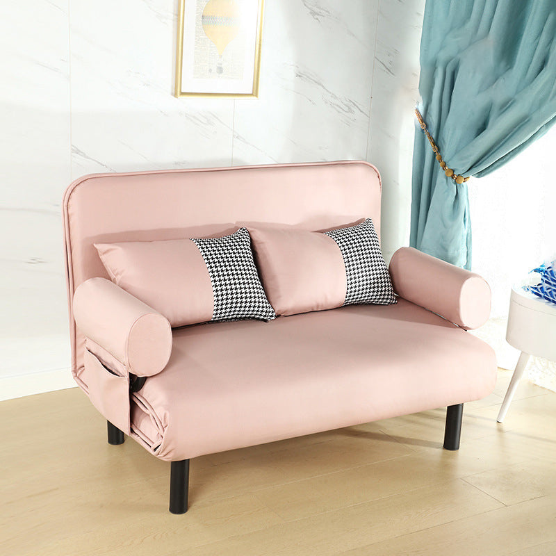Modern Faux Leather Sofa 28.34" D x 32.28" H Recessed Arm Sofa