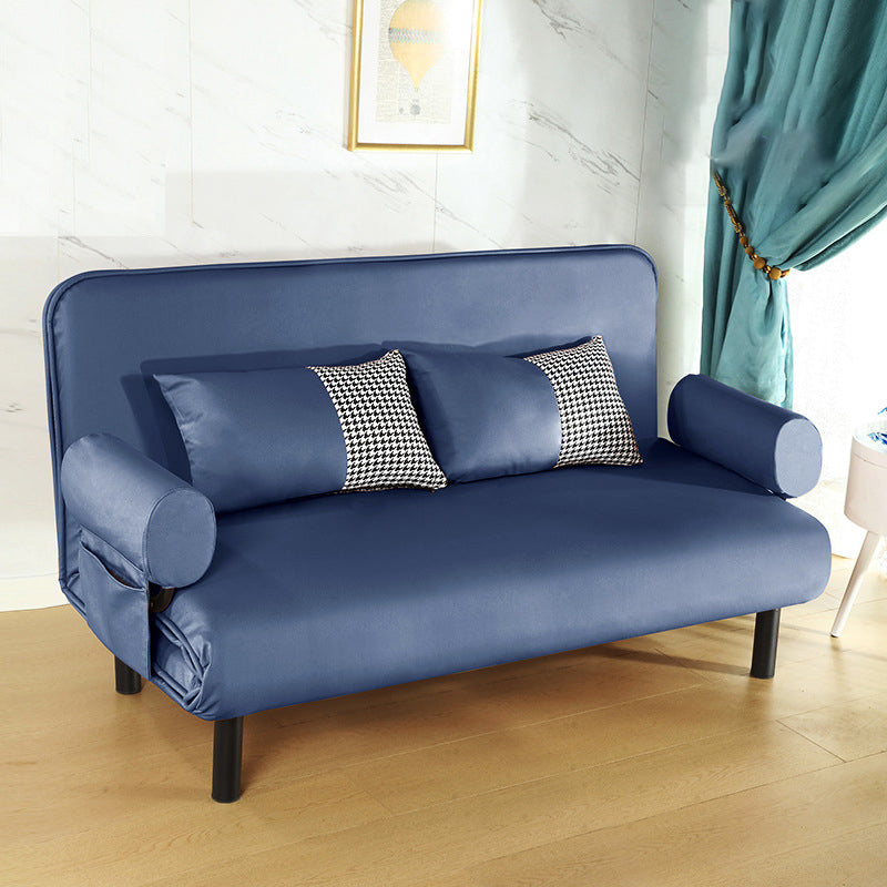 Modern Faux Leather Sofa 28.34" D x 32.28" H Recessed Arm Sofa
