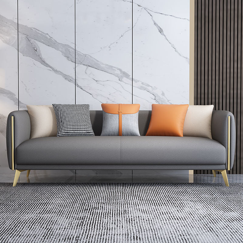 Tuxedo Arm Sofa Modern Faux Leather Sofa 26.77" D x 29.52" H