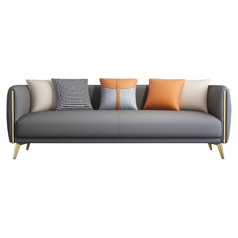 Tuxedo Arm Sofa Modern Faux Leather Sofa 26.77" D x 29.52" H