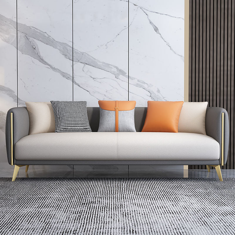 Tuxedo Arm Sofa Modern Faux Leather Sofa 26.77" D x 29.52" H