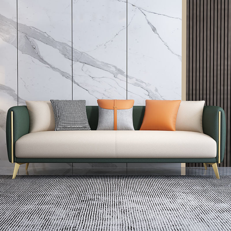 Tuxedo Arm Sofa Modern Faux Leather Sofa 26.77" D x 29.52" H