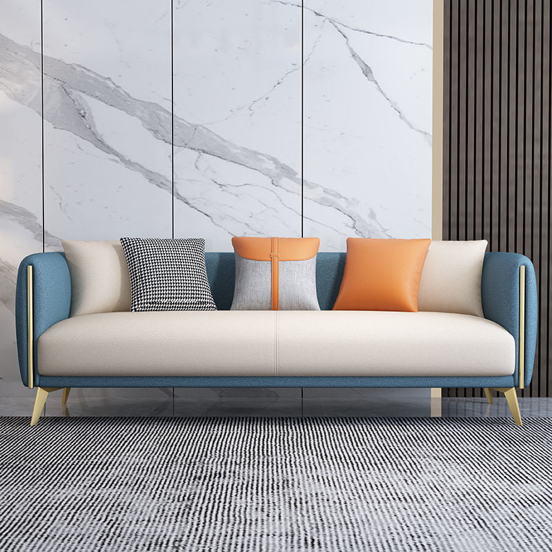 Tuxedo Arm Sofa Modern Faux Leather Sofa 26.77" D x 29.52" H