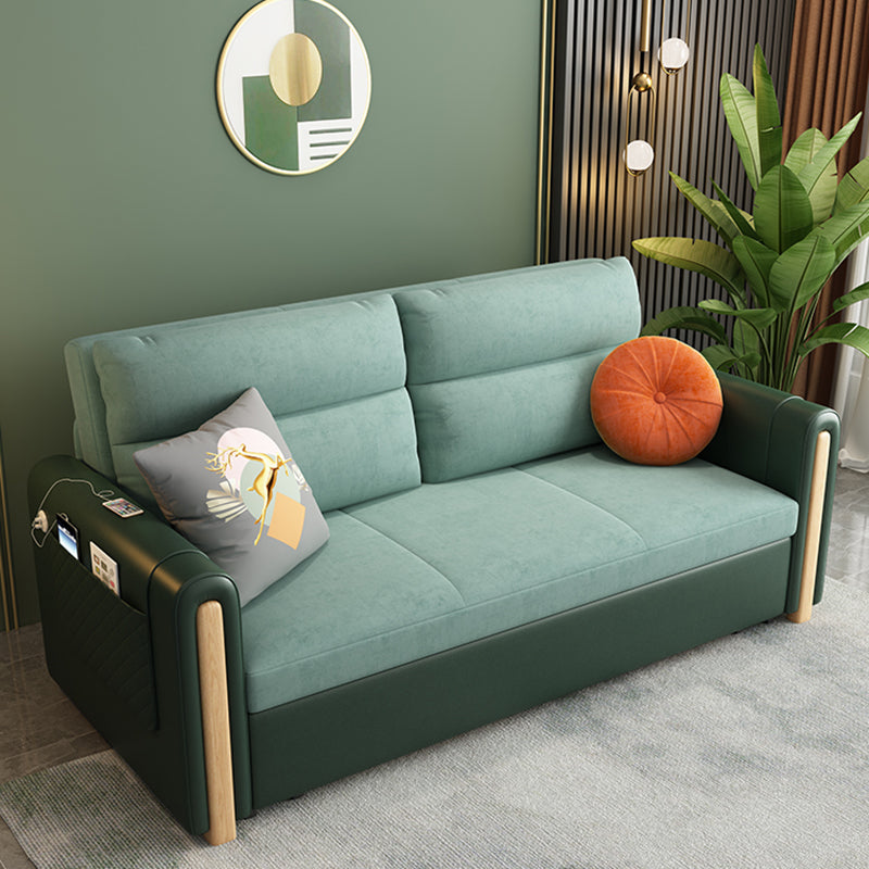 Convertible Contemporary Slipcovered Bed Sofa Couch with Pillows