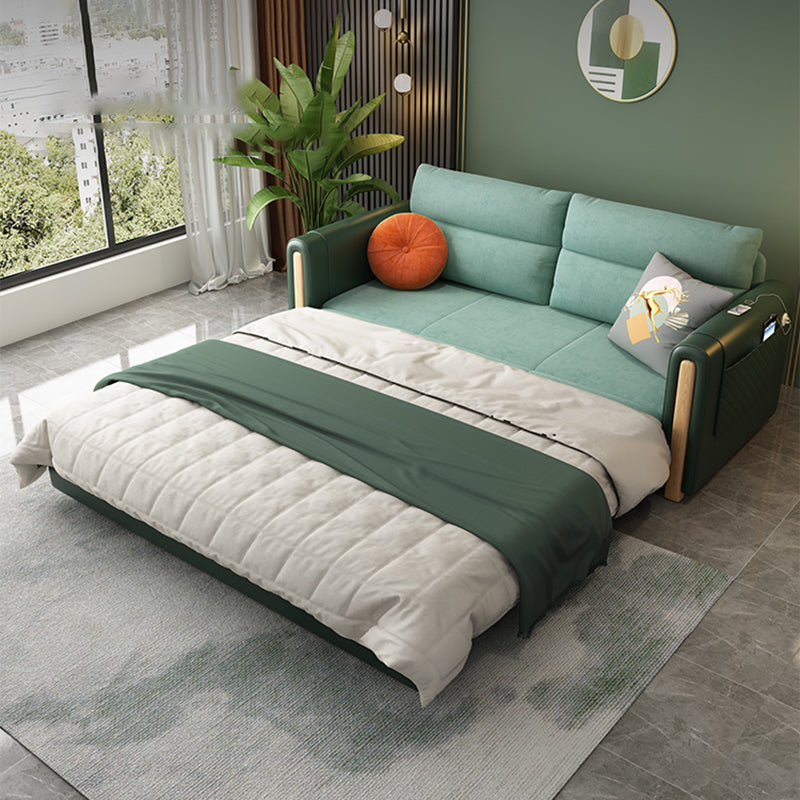 Convertible Contemporary Slipcovered Bed Sofa Couch with Pillows