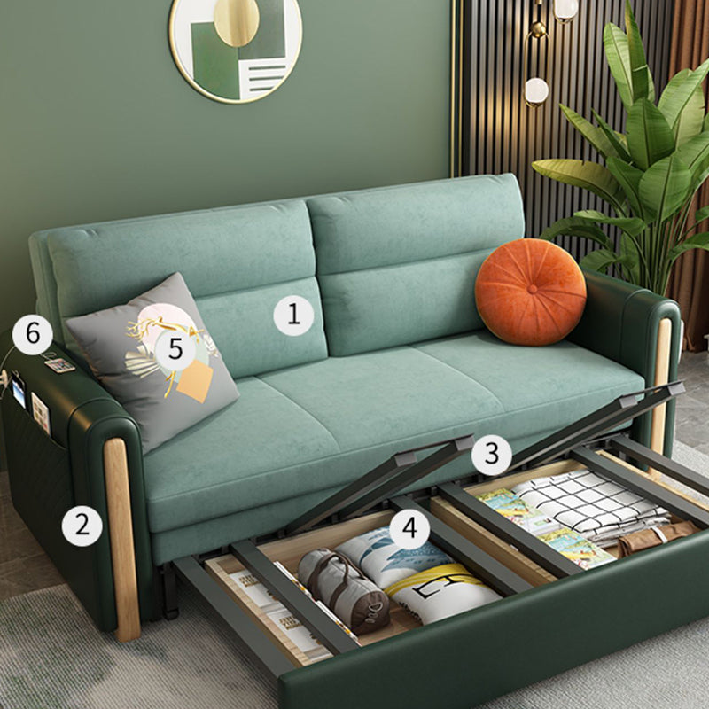 Convertible Contemporary Slipcovered Bed Sofa Couch with Pillows
