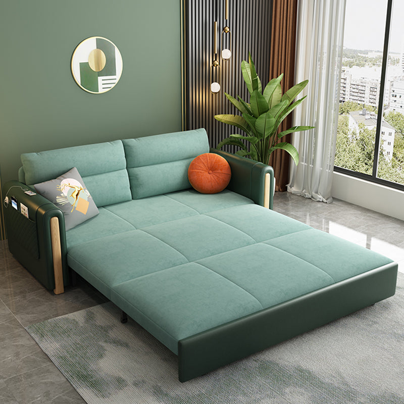Convertible Contemporary Slipcovered Bed Sofa Couch with Pillows