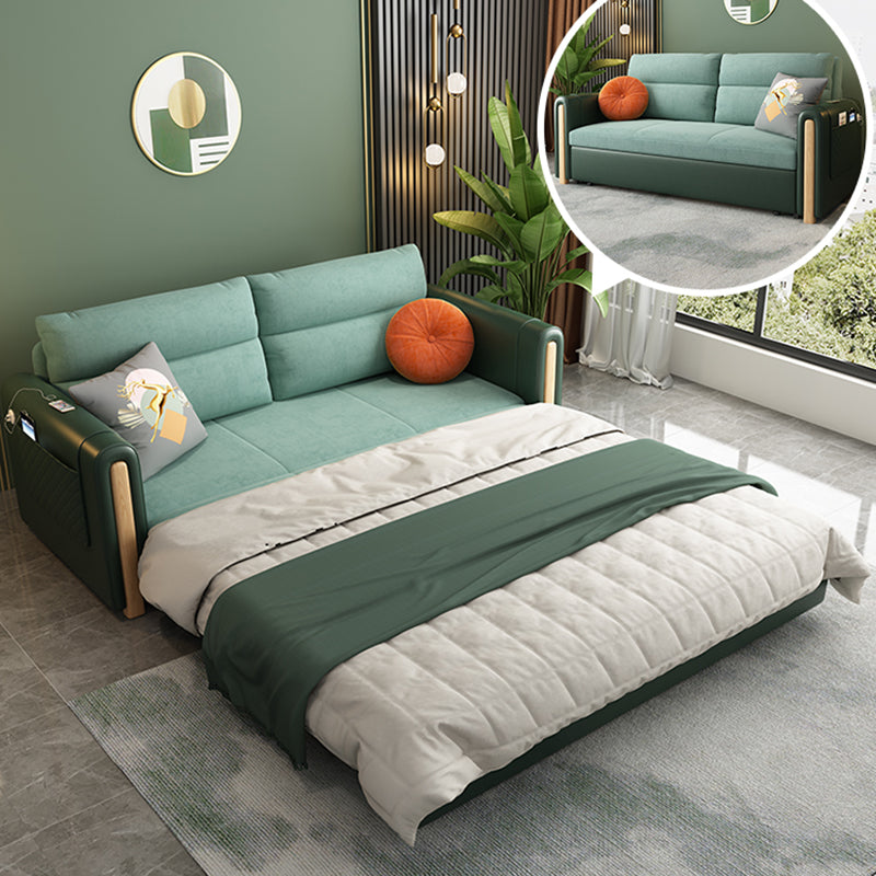 Convertible Contemporary Slipcovered Bed Sofa Couch with Pillows