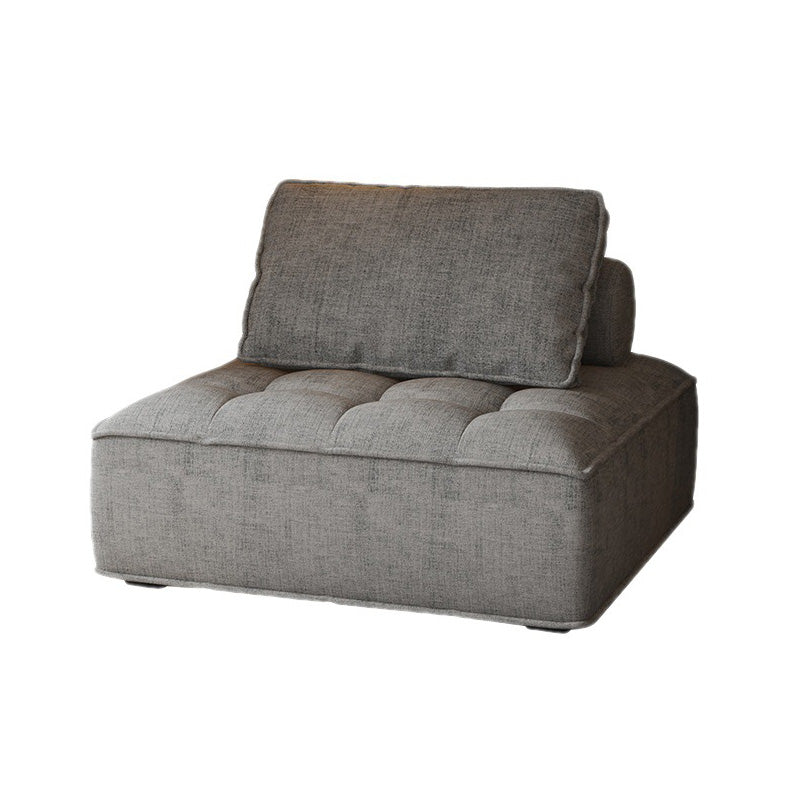 Pillow Back Armless Chair with Solid Wood Frame Accent Chair for Apartment