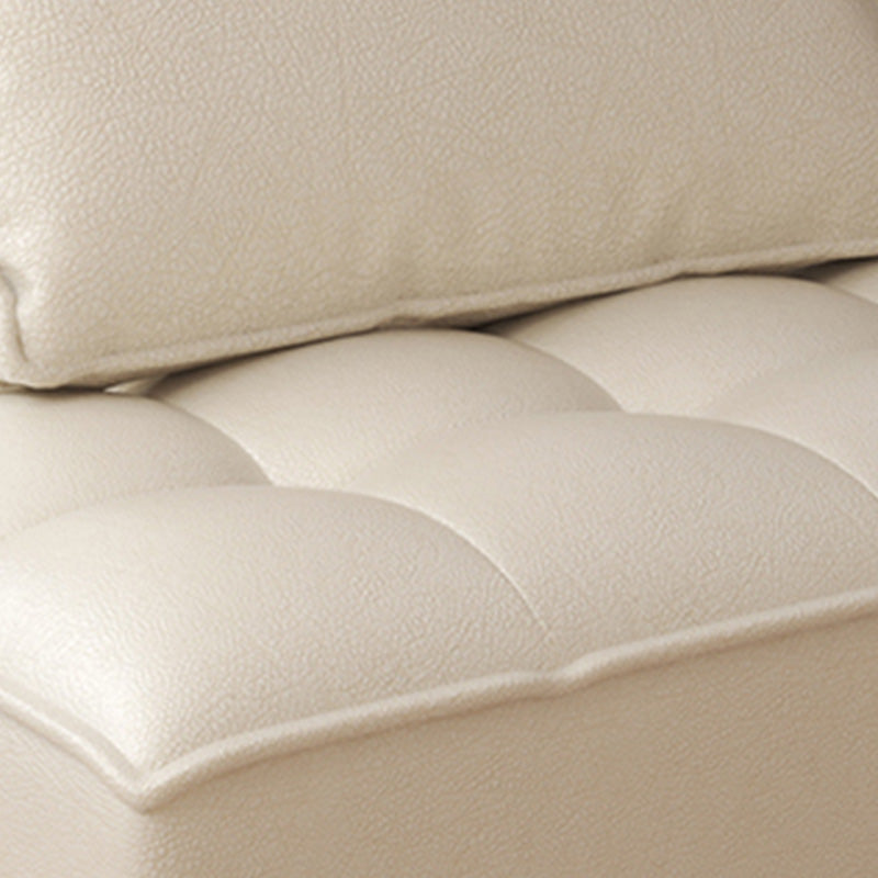 Pillow Back Armless Chair with Solid Wood Frame Accent Chair for Apartment