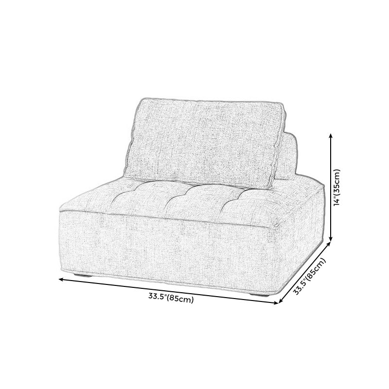 Pillow Back Armless Chair with Solid Wood Frame Accent Chair for Apartment