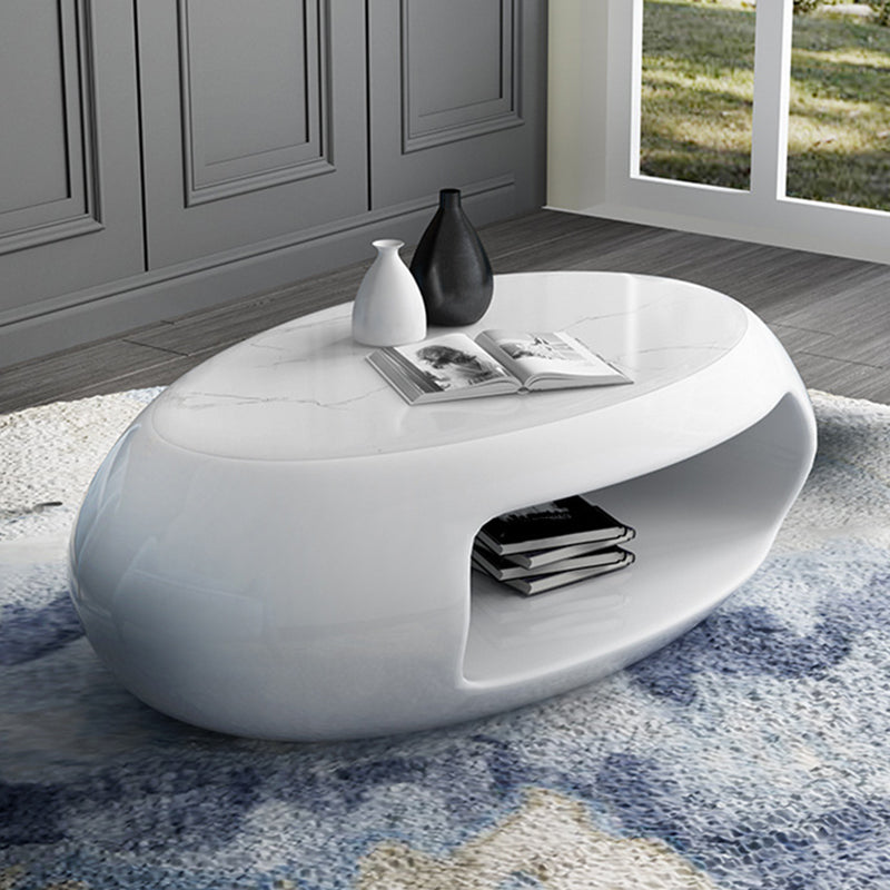 Contemporary Oval Cocktail Table 1 Single Stain-Resistant Coffee Table