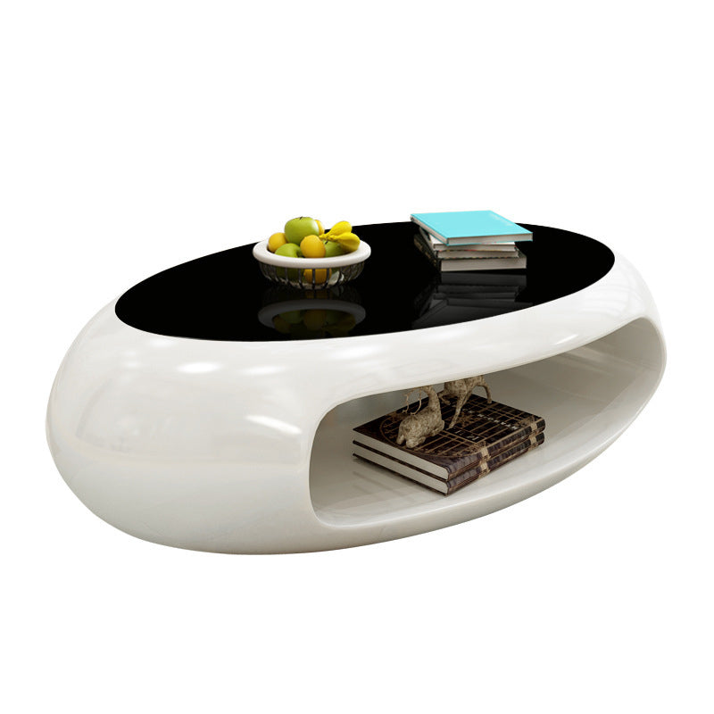 Contemporary Oval Cocktail Table 1 Single Stain-Resistant Coffee Table