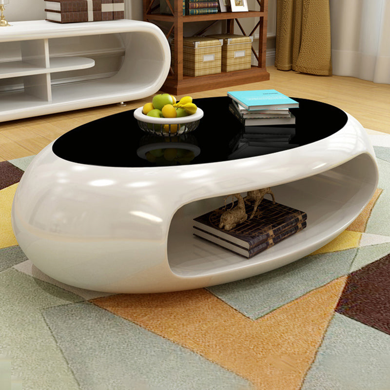 Contemporary Oval Cocktail Table 1 Single Stain-Resistant Coffee Table