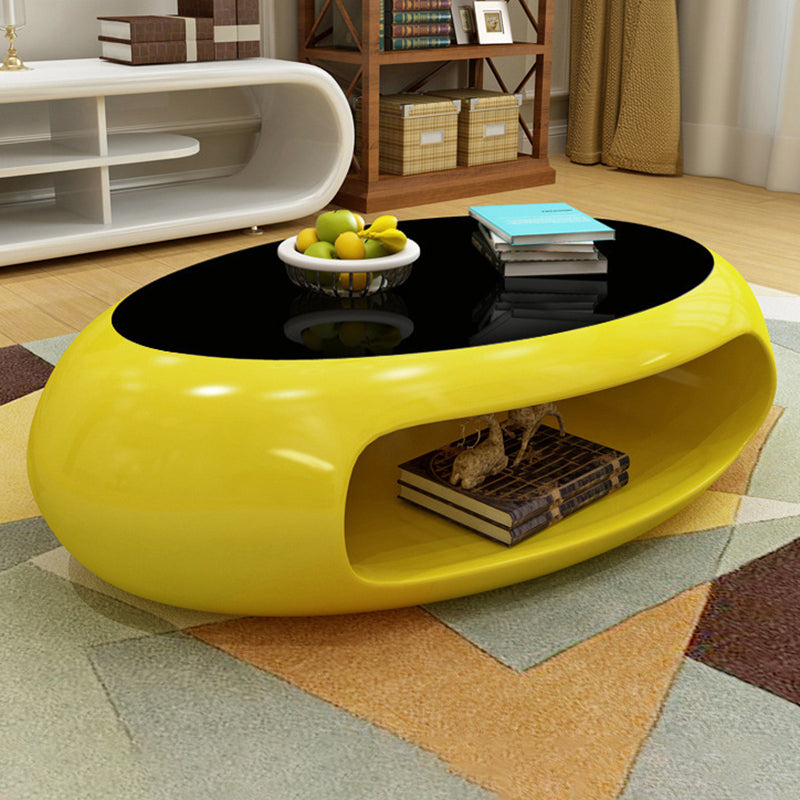 Contemporary Oval Cocktail Table 1 Single Stain-Resistant Coffee Table