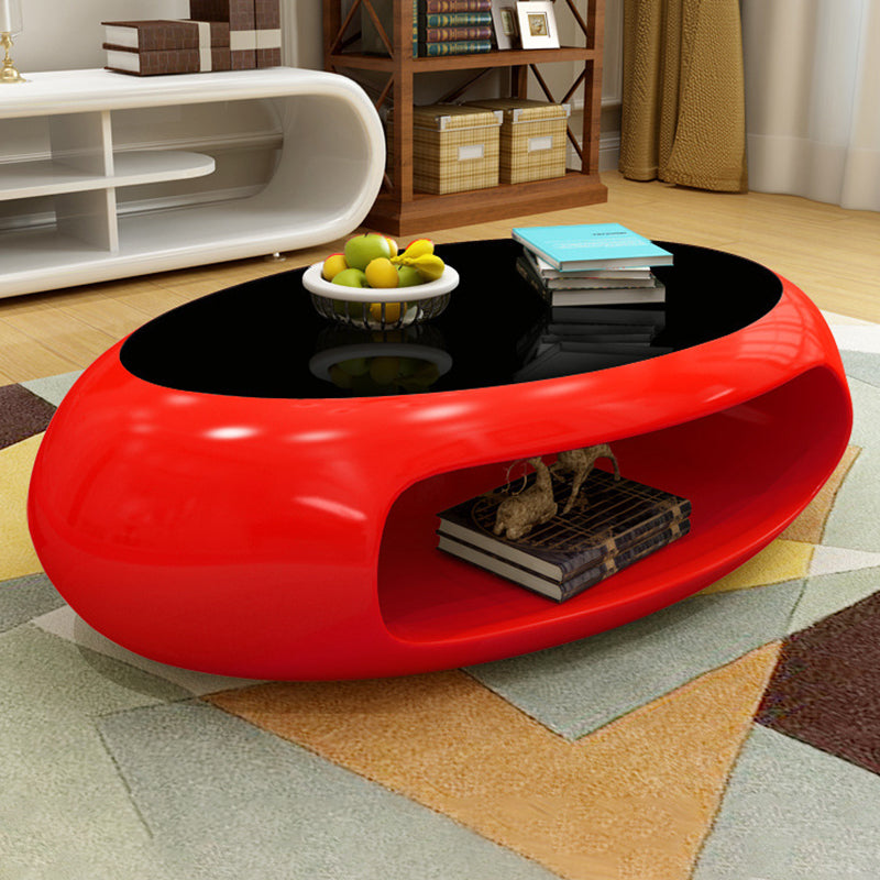 Contemporary Oval Cocktail Table 1 Single Stain-Resistant Coffee Table