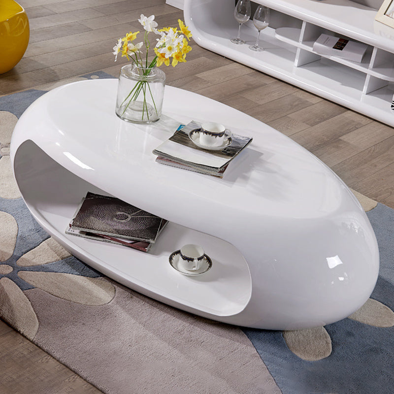 Contemporary Oval Cocktail Table 1 Single Stain-Resistant Coffee Table