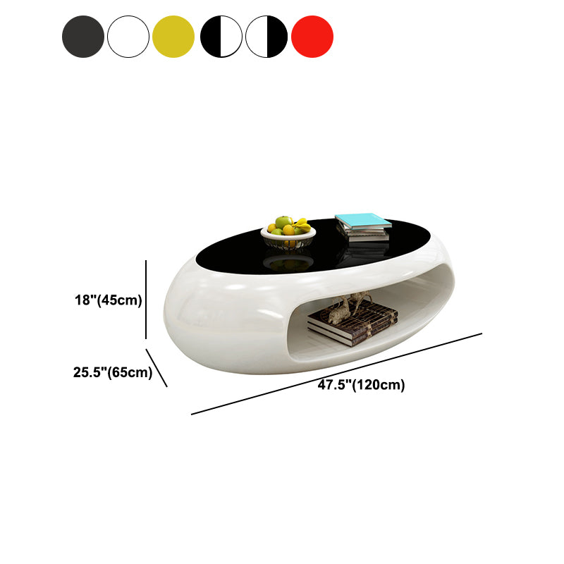 Contemporary Oval Cocktail Table 1 Single Stain-Resistant Coffee Table