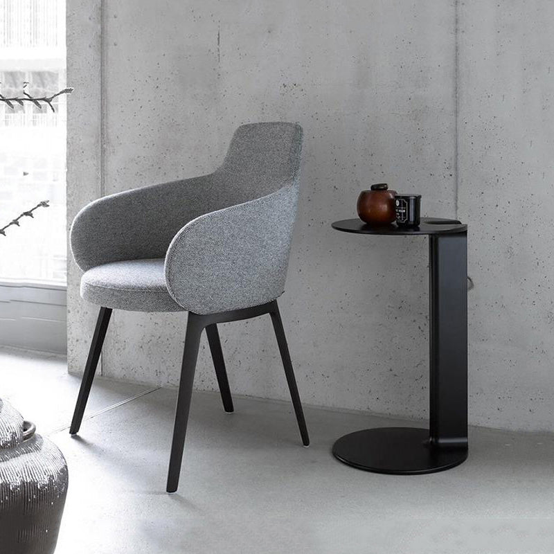 Fixed Back Round Arms Basic Four Leg with Fabric Seat Arms Included Barrel Chair