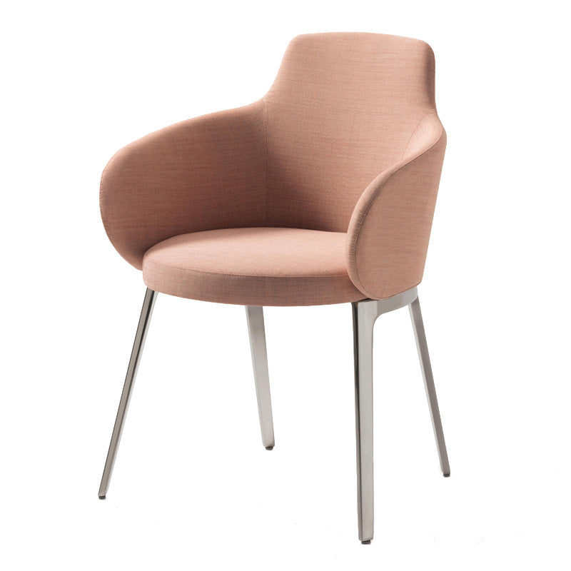 Fixed Back Round Arms Basic Four Leg with Fabric Seat Arms Included Barrel Chair