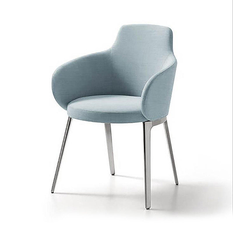 Fixed Back Round Arms Basic Four Leg with Fabric Seat Arms Included Barrel Chair