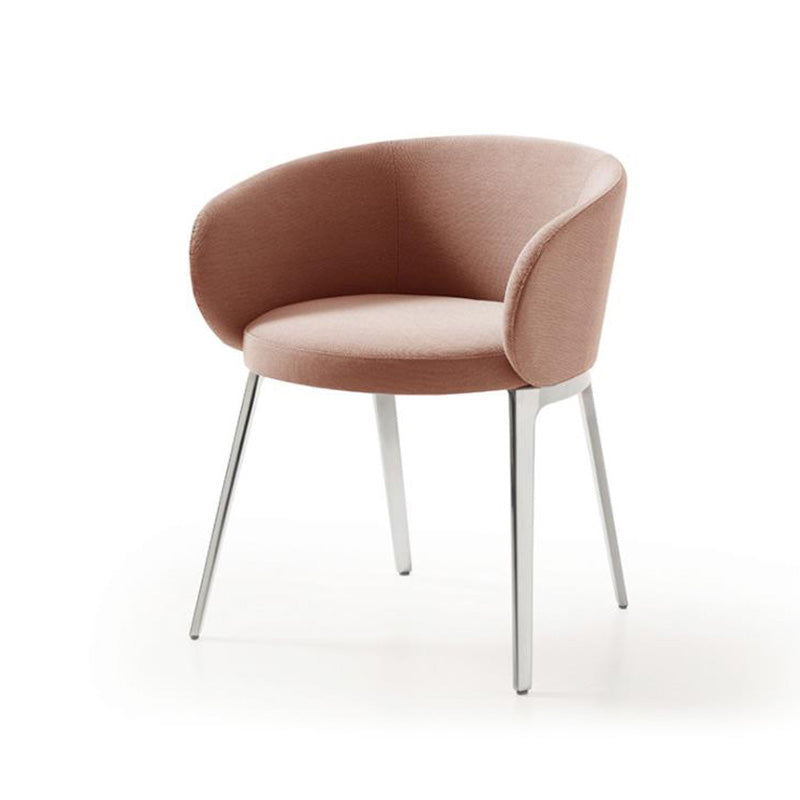 Fixed Back Round Arms Basic Four Leg with Fabric Seat Arms Included Barrel Chair