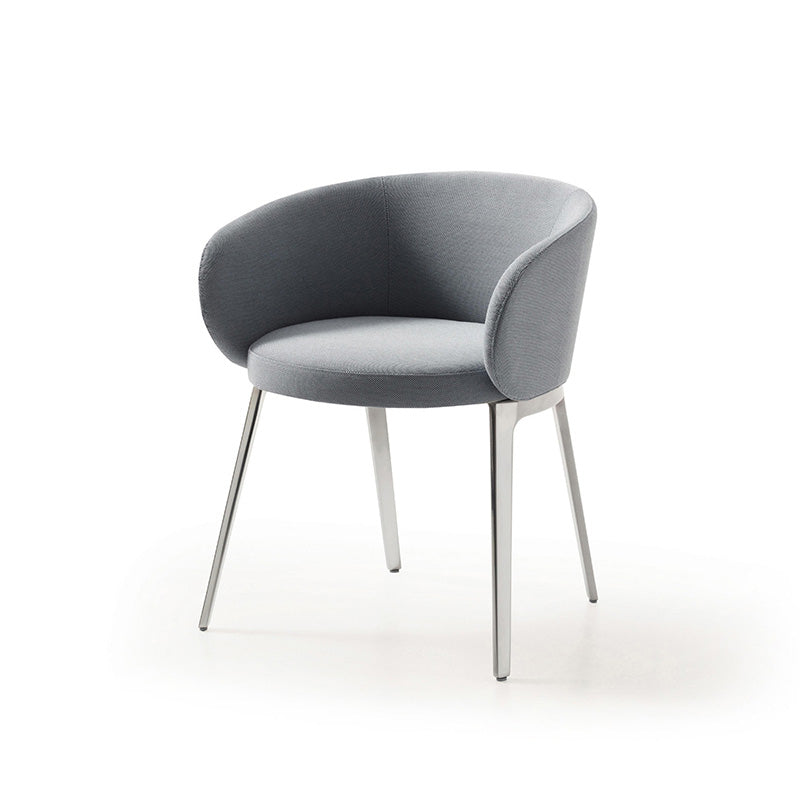 Fixed Back Round Arms Basic Four Leg with Fabric Seat Arms Included Barrel Chair