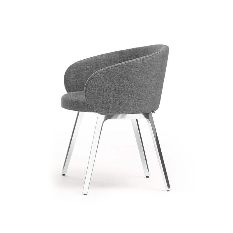 Fixed Back Round Arms Basic Four Leg with Fabric Seat Arms Included Barrel Chair