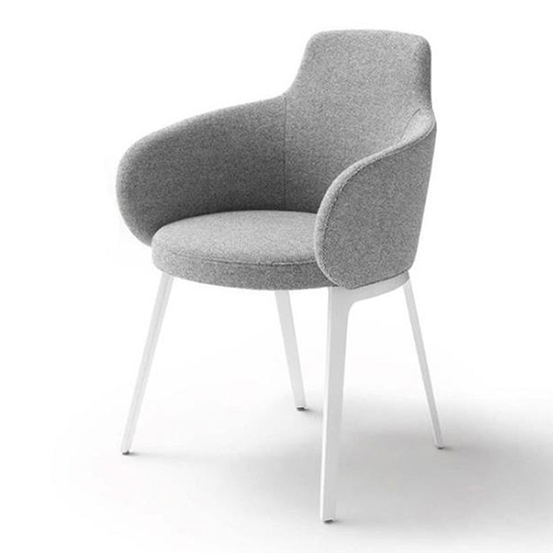 Fixed Back Round Arms Basic Four Leg with Fabric Seat Arms Included Barrel Chair