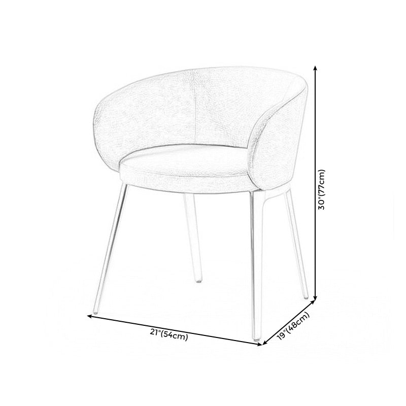 Fixed Back Round Arms Basic Four Leg with Fabric Seat Arms Included Barrel Chair