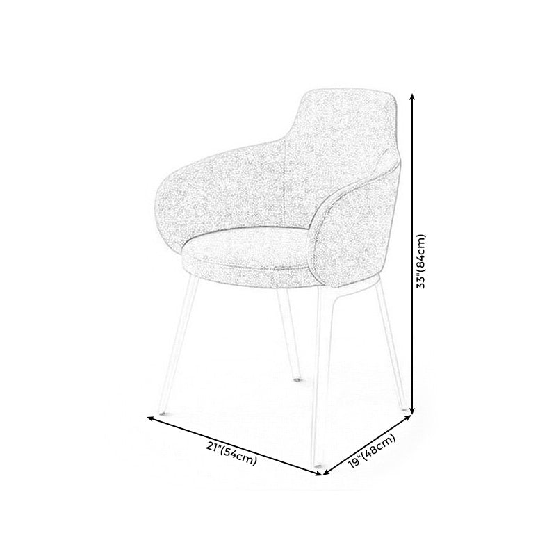 Fixed Back Round Arms Basic Four Leg with Fabric Seat Arms Included Barrel Chair