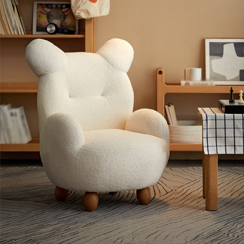 Wool Blend Arm Chair Basic Four Leg Accent Armchair for Living Room, Bedroom