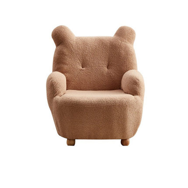Wool Blend Arm Chair Basic Four Leg Accent Armchair for Living Room, Bedroom