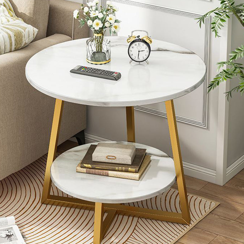 Contemporary  Round End Table Cross Leg  Side Table  for Living Room