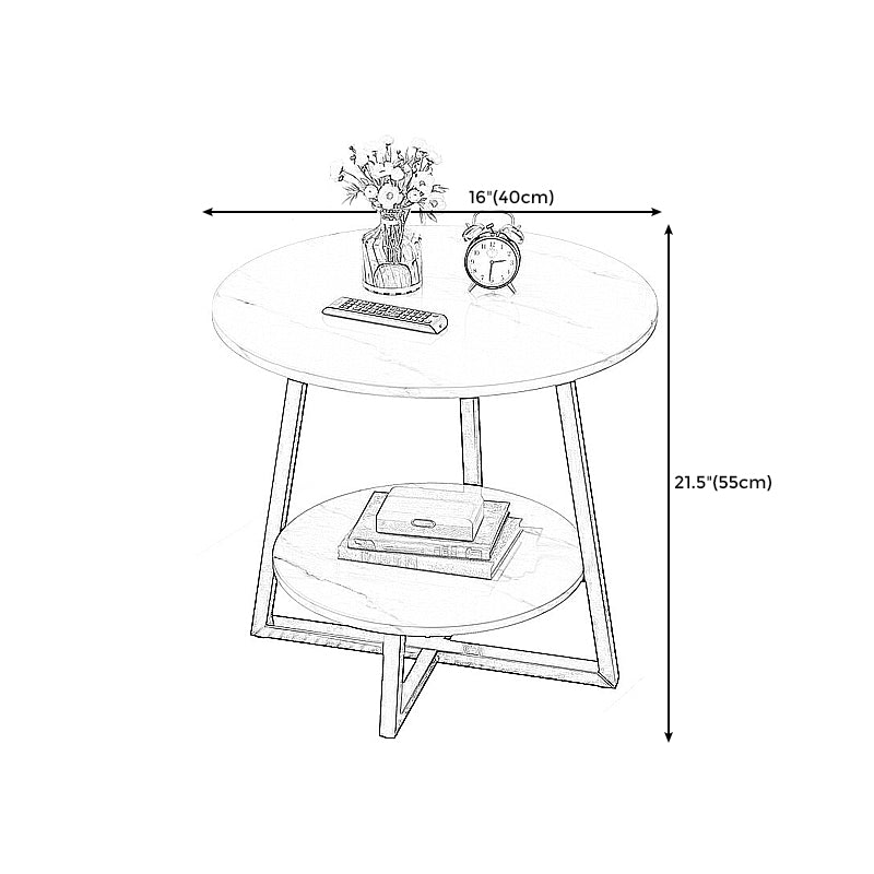 Contemporary  Round End Table Cross Leg  Side Table  for Living Room