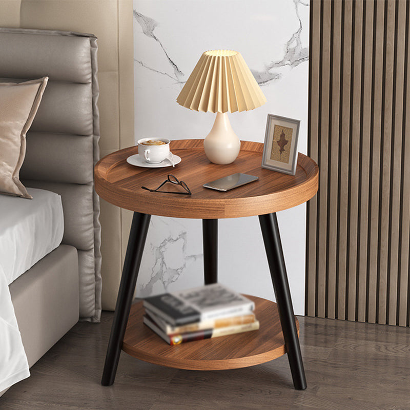 3 Legs Cocktail Table Artificial Wood Walnut/black/white Round Coffee Table