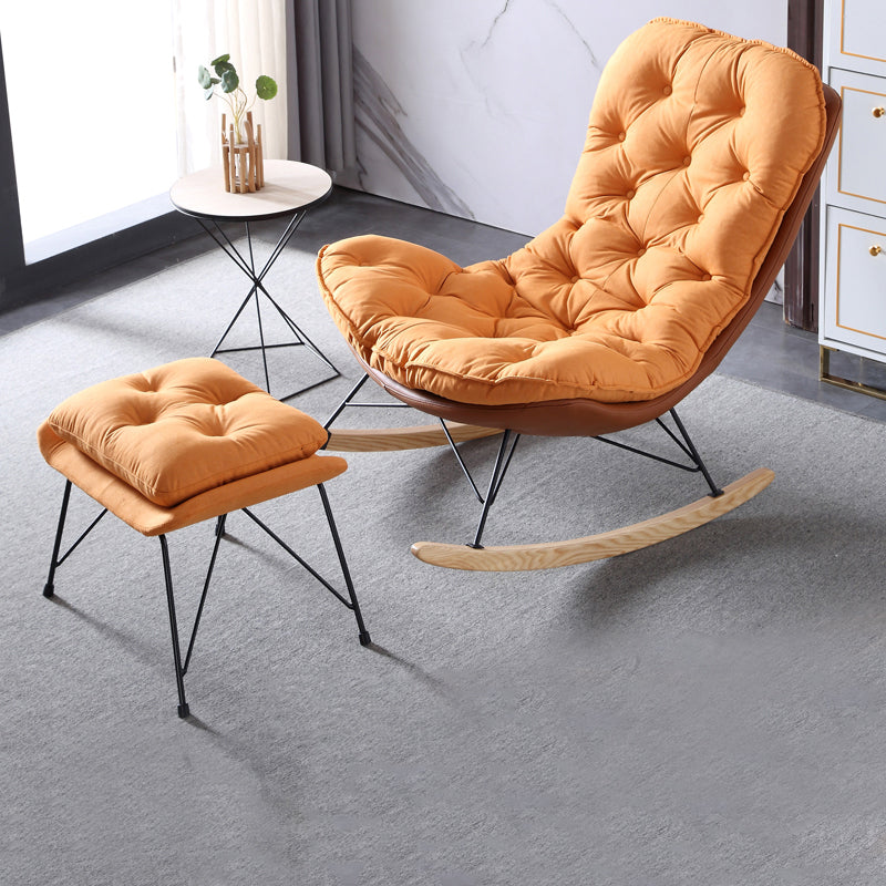 Armless Accent Chair 37.40" L x 37.40" W x 35.43" H Tufted Back Lounge Chair