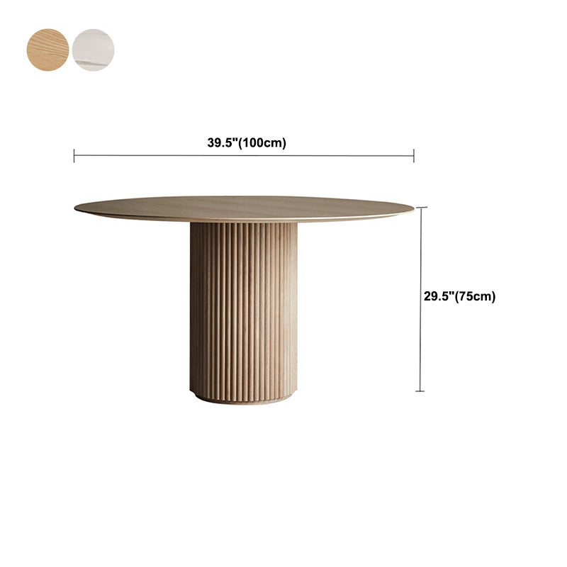 29.5"H Modern Wood Base Wood/Slate Top Round Table Top Coffee Table