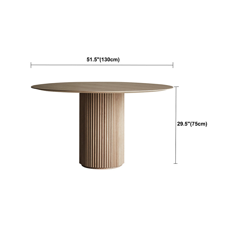 29.5"H Modern Wood Base Wood/Slate Top Round Table Top Coffee Table