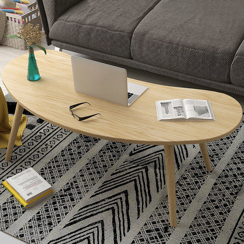 15.7"H Modern 4 Legs Wood Base White/Pink/Natural Irregular Top Coffee Table