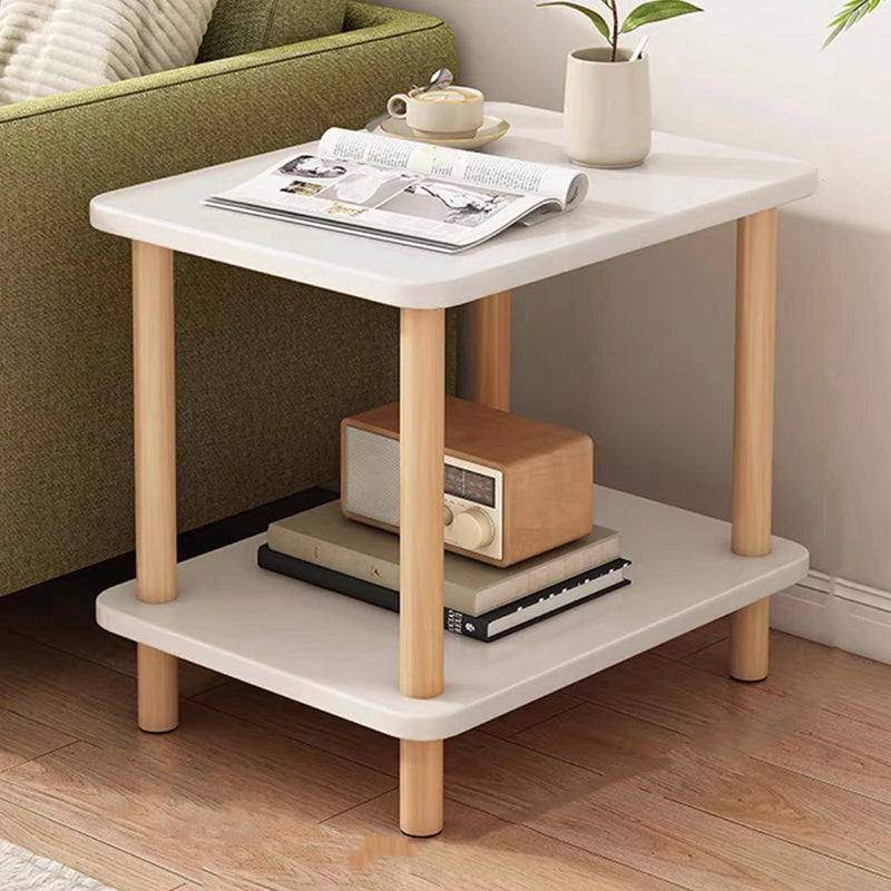 Modern Style Cocktail Table Artificial Wood Wood/white Coffee Table with Storage Rack