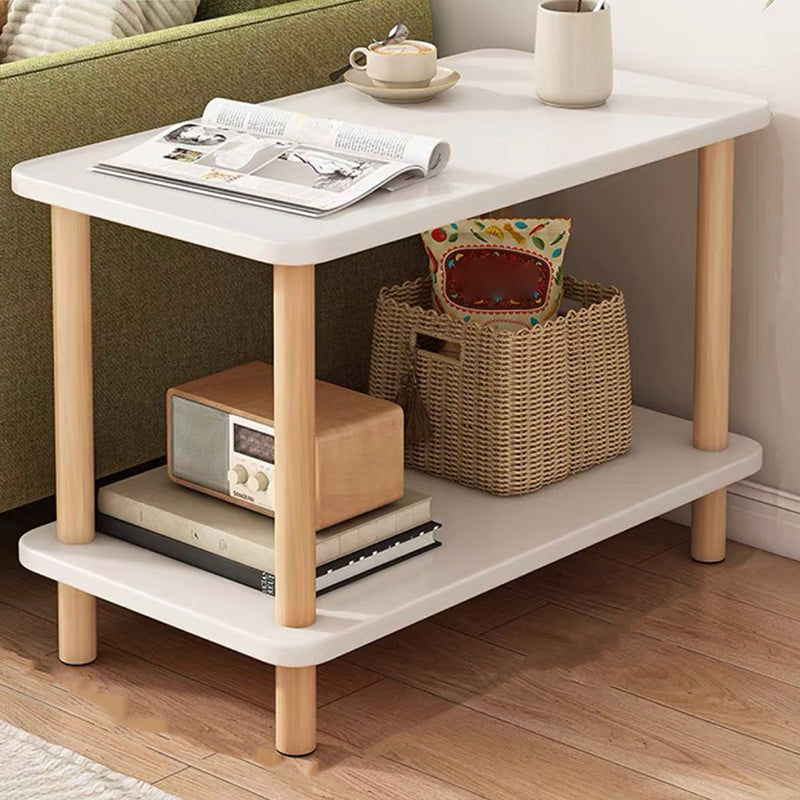 Modern Style Cocktail Table Artificial Wood Wood/white Coffee Table with Storage Rack